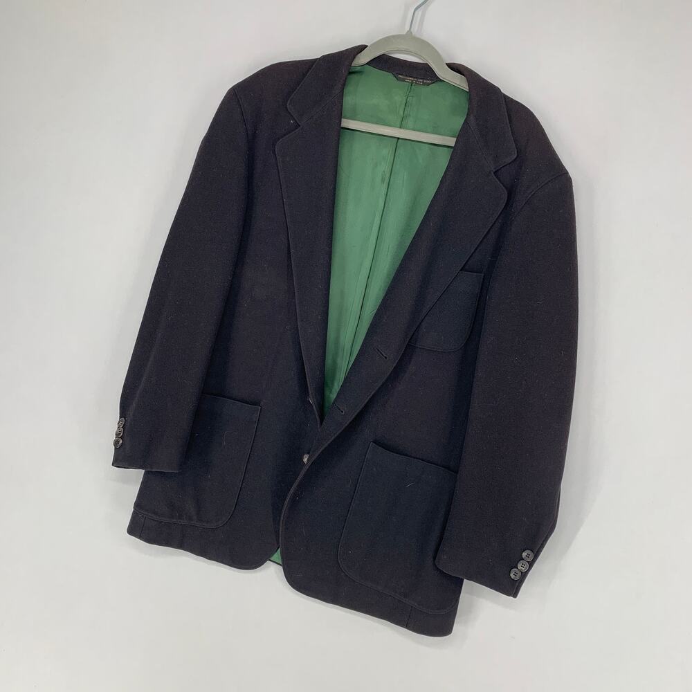 Banana Republic Men Coat M Black Wool Adventure Outfitters Vintage 90s Overcoat - Picture 2 of 12